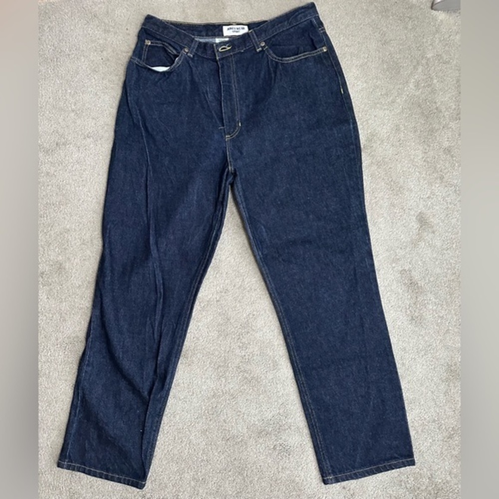 Women's 100% Cotton Straight-Leg Blue Jeans Classic Style Dark Wash Denim